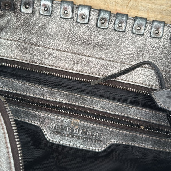 Burberry Embellished Metallic Leather Hobo Bag - Picture 6 of 10